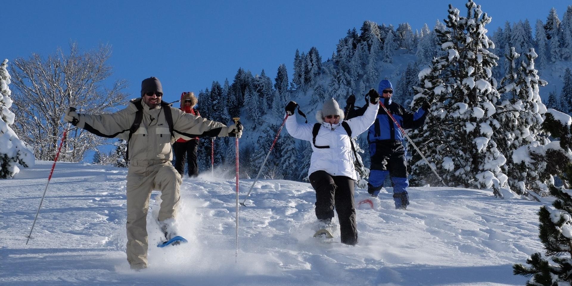 Balade en raquettes à l'espace nordique du Braca dans la station de ski de la Pierre Saint-Martin en Pyrénées béarnaises
