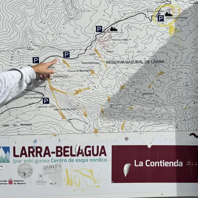 Carte de la réserve naturelle de Larra-Belagua en Navarre, Pyrénées espagnoles.